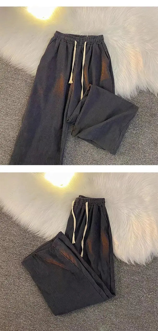 Men's Clothing Japanese Retro Overalls for Men Straight-leg Casual Trousers Loose Corduroy Wide-leg Pants Versatile