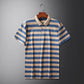 Quality Man Summer Hot Short-Sleeved Polo Shirt Letter Print Stripe Lapel Button British Style T-Shirt Fashion Leisure Mens Wear