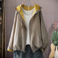Women Cotton Jacket Women Jacket Stylish Hooded Spring Jacket with Drawstring Hem Zipper Closure for Women Outerwear for Wear