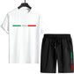 Mens Tracksuit Tee And Shorts Set Urban Casual Fashion Summer Outdoor Comfort Sportswear Home Wear Male T-shirt Outfit