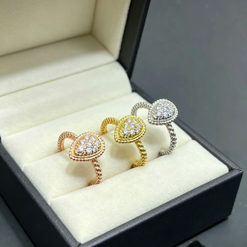 Water Drop Teardrop Jewelry Set Women's S925 Silver Necklace Earring Bracelet Ring AAAA+ Zircon High quality Wedding Party Gift