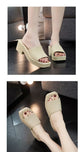 35-40 Women Slippers Wedges Sandals Summer Shoes Female Beach Flip Flops Thick-soled Square Toe Mules Clogs Platform Footwear Y2