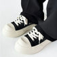 Men Thick-Soled Big Round Toe Sneakers Couple Anti slip Wear Outdoor Shoes Women Versatile Trendy Casual Unisex Board Footwear