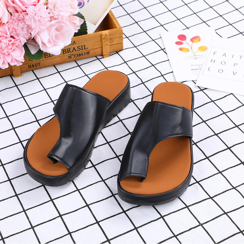 New Women Slippers Flat Sole Casual Soft Big Toe Foot  Sandal Women Shoes Comfy Platform Orthopedic Bunion Corrector
