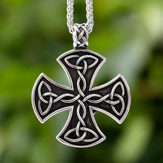 Mens Jewellery Titanium Steel Celtic Cross Necklace Pendant Vintage Chain for Men Necklace Stainless Steel Jewelry Collar Hombre
