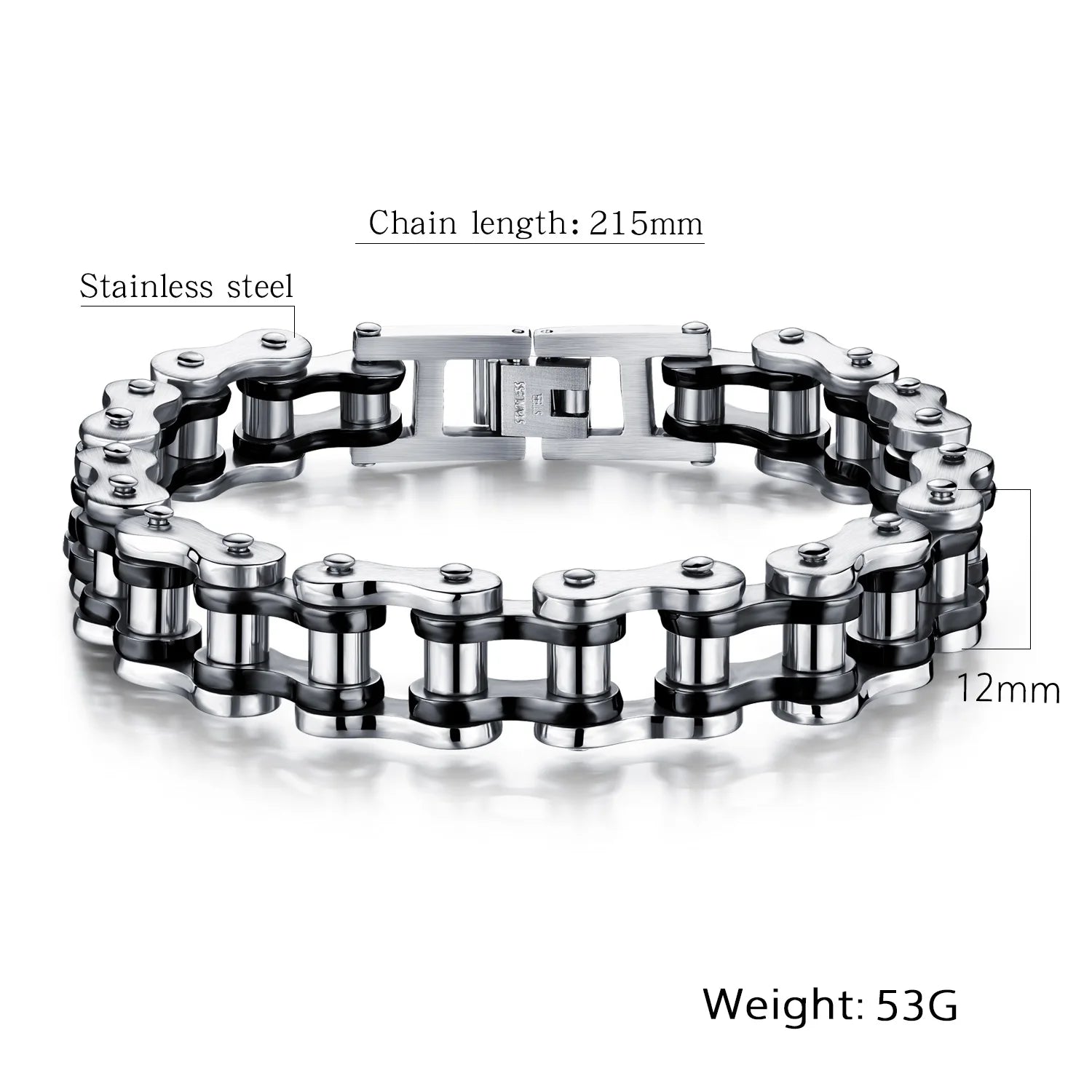 Mens Stainless Steel Bracelet Biker Bicycle Motorcycle Link Chain for Men Bangle Rock Male Jewelry Gift