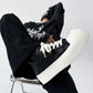 Men Thick-Soled Big Round Toe Sneakers Couple Anti slip Wear Outdoor Shoes Women Versatile Trendy Casual Unisex Board Footwear