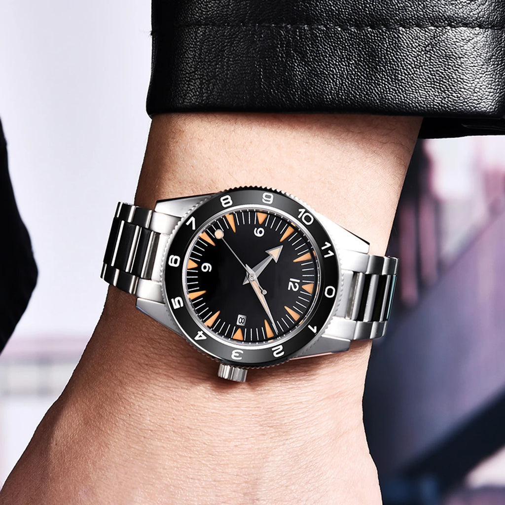 41MM  CORGEUT Sapphire Glass 100m Waterproof Japan  Automatic Luminous Mens Watch Nylon Strap