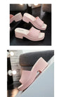 35-40 Women Slippers Wedges Sandals Summer Shoes Female Beach Flip Flops Thick-soled Square Toe Mules Clogs Platform Footwear Y2