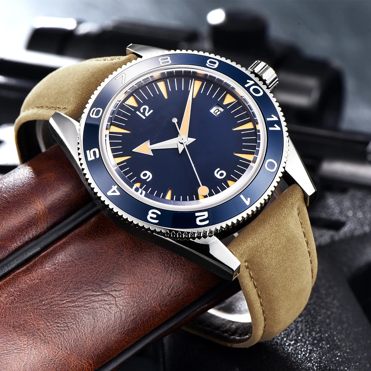 41MM  CORGEUT Sapphire Glass 100m Waterproof Japan  Automatic Luminous Mens Watch Nylon Strap