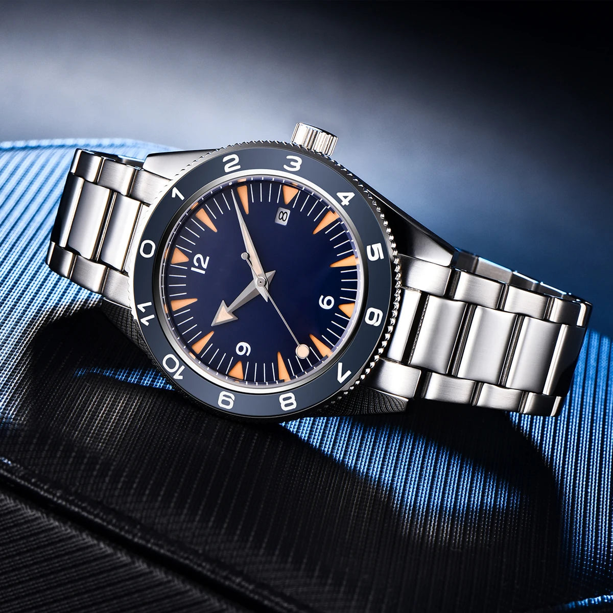 41MM  CORGEUT Sapphire Glass 100m Waterproof Japan  Automatic Luminous Mens Watch Nylon Strap