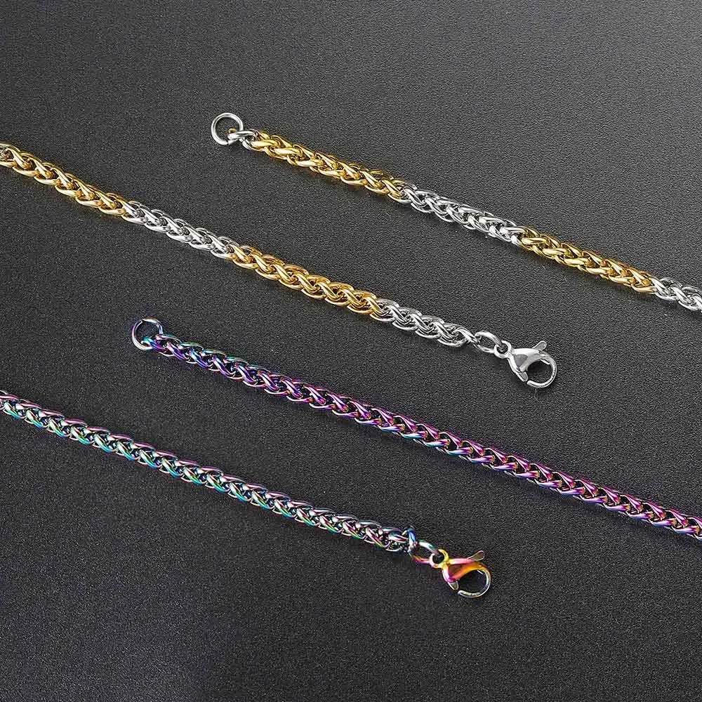 Franco Chain For Men Male Minimalist Stainless Steel Necklace Women Daily Wear Hip Hop Jewelry Gifts Width 3mm Length 60cm C024