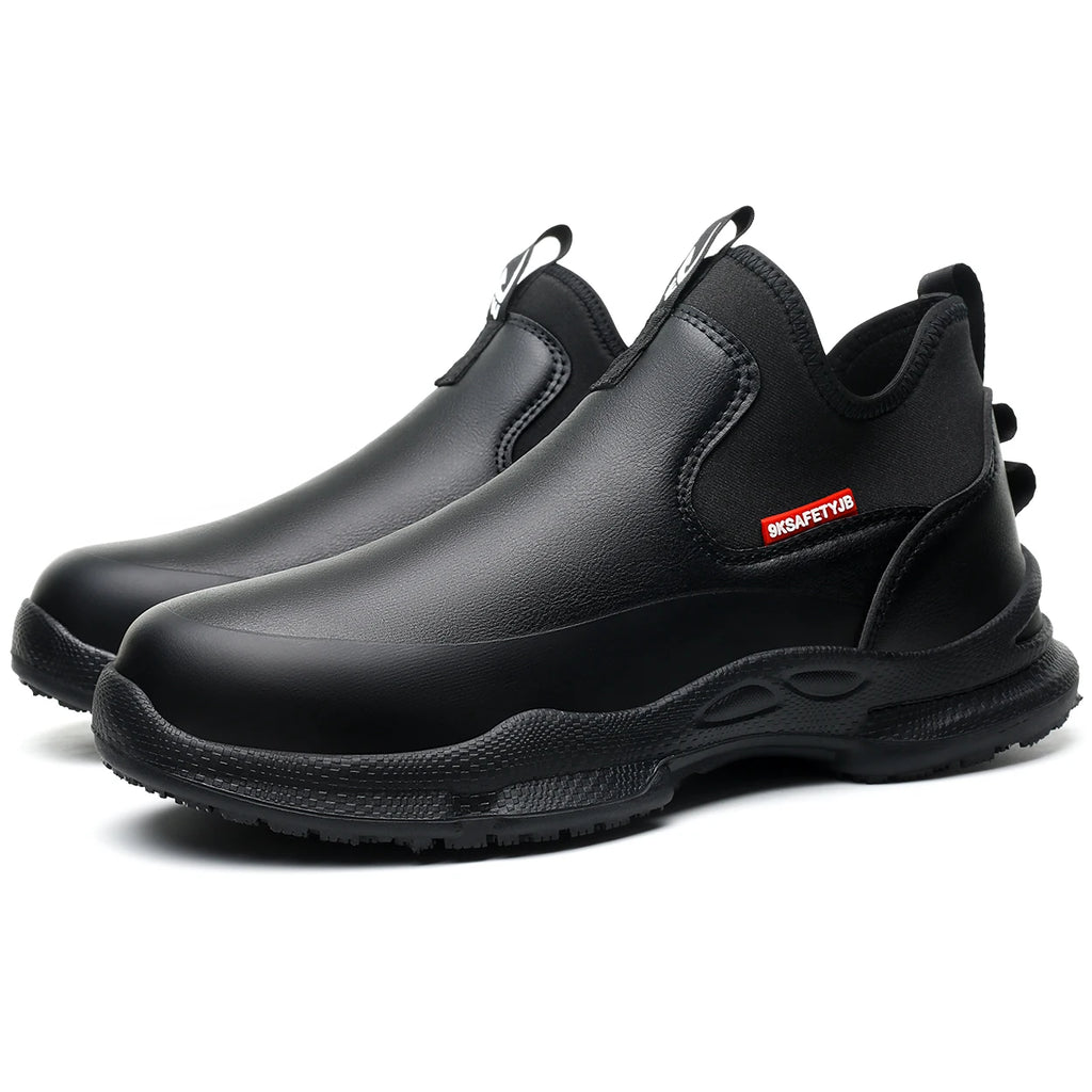 Mens Chef Work Shoes Non-Slip Oil-Resistant Kitchen Footwear Comfortable Restaurant Safety Shoes Waterproof Kitchen Shoes
