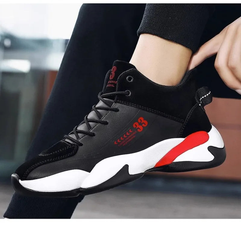 Shoes for Men Fashion High Quality Leather High-top Platform Mens Shoes Outdoor Tooling Comfort Leisure Ankle Boots Botas Hombre