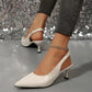 New in 2025 Pumps Footwear Elegant Women Heeled Shoes Fashion Buckle Strap Female Pointed Toe Slingbacks Ladies High Heels Shoes