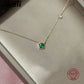 Jkeli S925 Sterling Silver Simple Emerald Crystal Chain  Necklace  Women Light Luxury Temperament Plating 18k Gold Jew   style