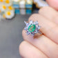 Majestic Natural Emerald S925 Sterling Ring Elegant Ladies Jewelry Captivating Style Unforgettable Holiday Gift