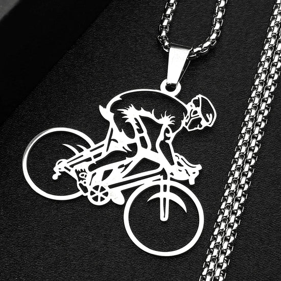 Mountain Bike Riders Chain For Women Men Stainless Steel Silver Color Extreme Outdoor Sports Lover Male Hiphop Necklace Jewelry