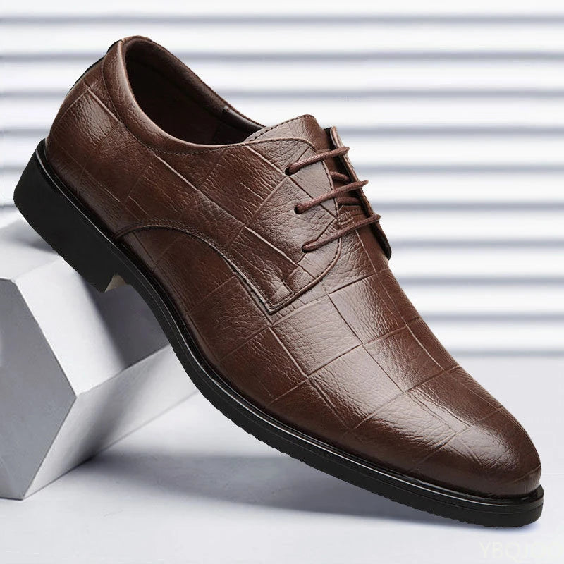 2026Mens Business Leather Shoes Soft Soled Comfortable Formal Shoe Casual Versatile Work Footwear Fashion Light Male Shoes Homme