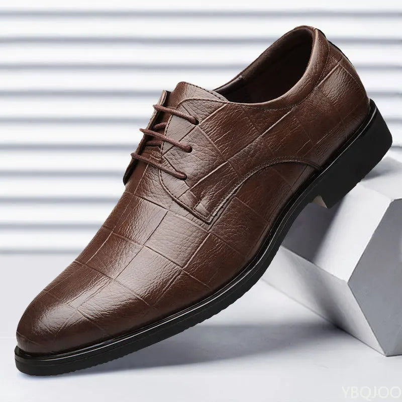2026Mens Business Leather Shoes Soft Soled Comfortable Formal Shoe Casual Versatile Work Footwear Fashion Light Male Shoes Homme